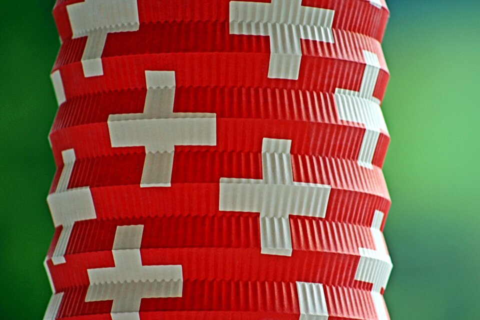 Lantern swiss cross national day