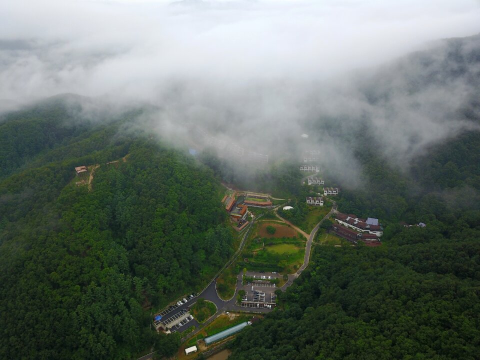 Cloud mountain aerial photo