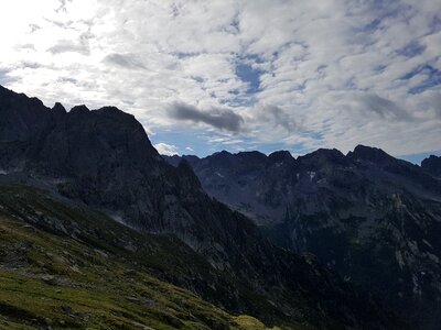 Mountains clouds the alps photo