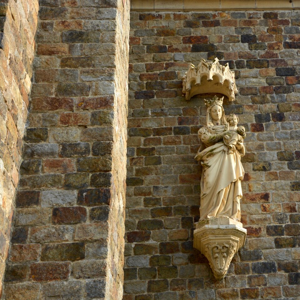 Holy virgin wall religious character architecture