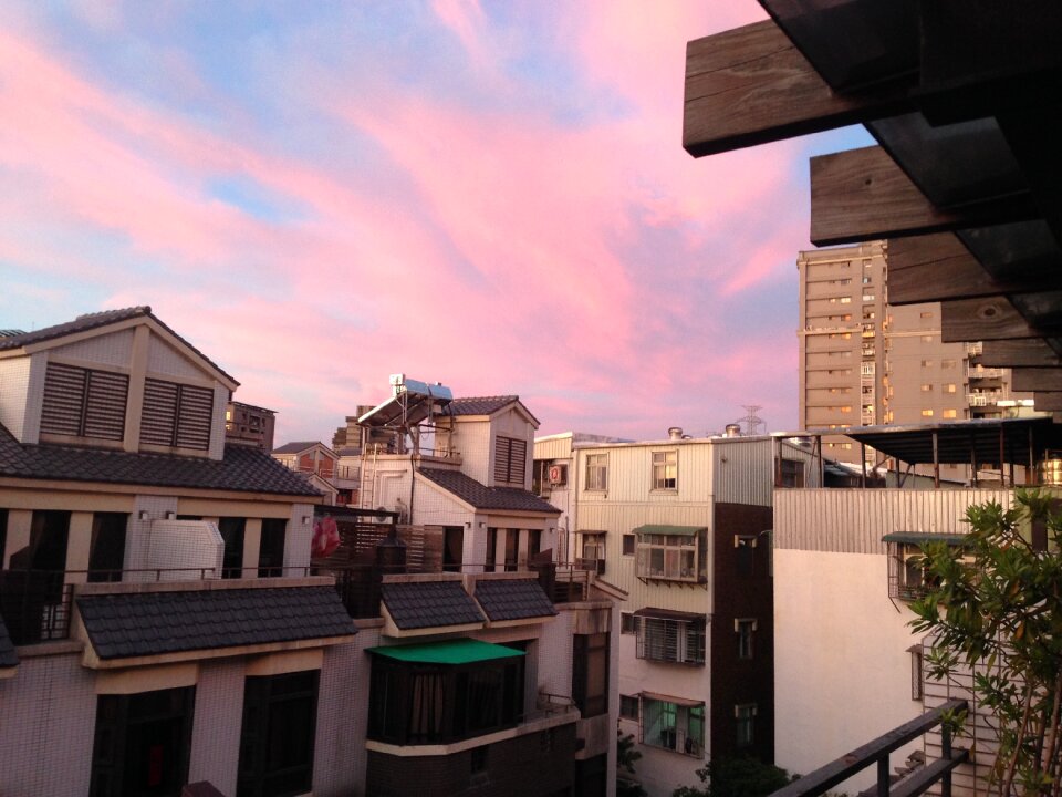 Early in the morning residential area balcony
