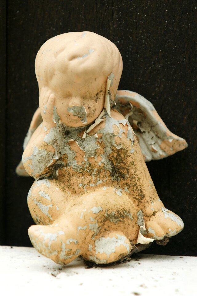 Cemetery angel figure mourning