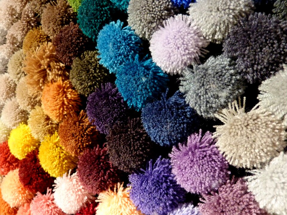 Knit colorful hand labor
