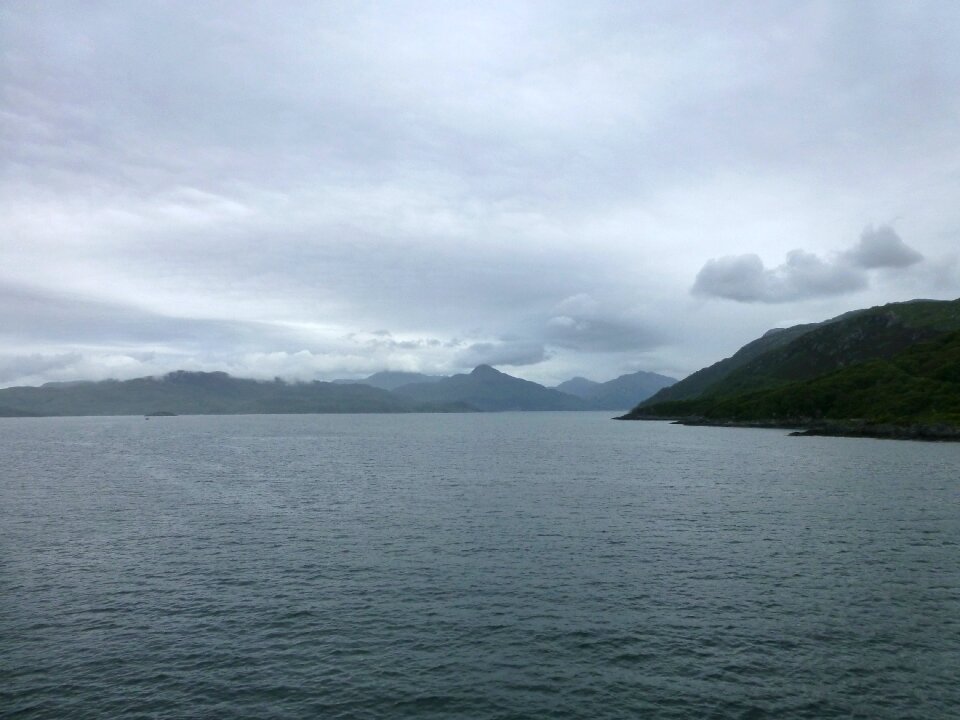 Sea dark clouds landscape