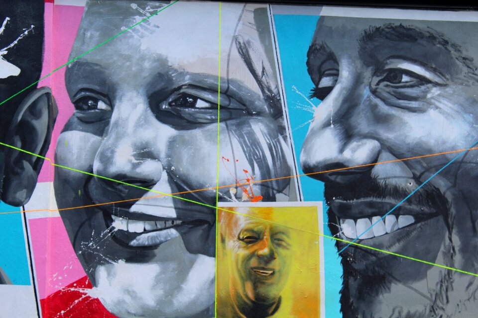 Street art face expression