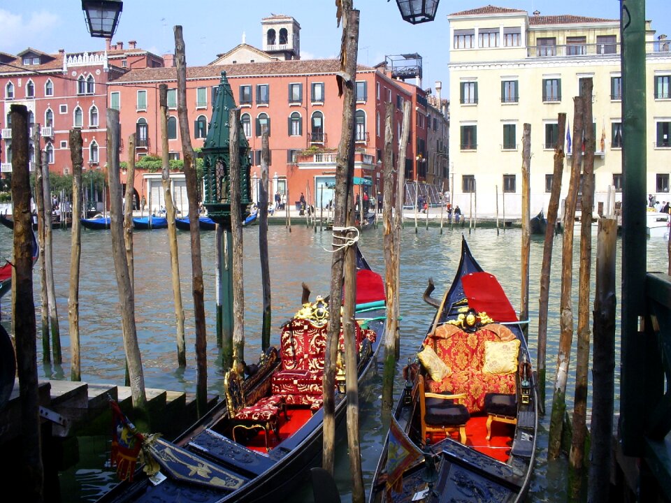 Venice channel gondolas
