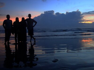 Friends sunset beach photo