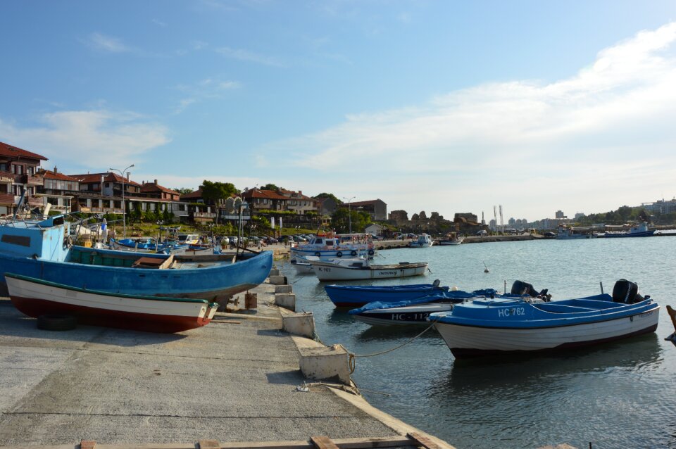 Nessebar port ship photo