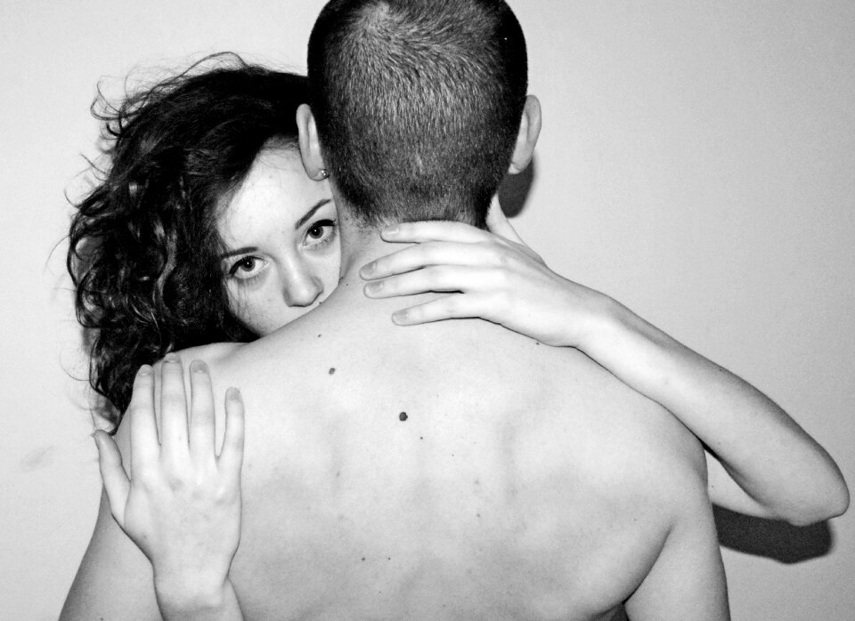 Man woman black and white