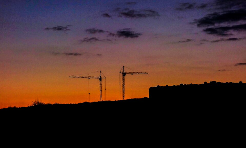 Crane night sky