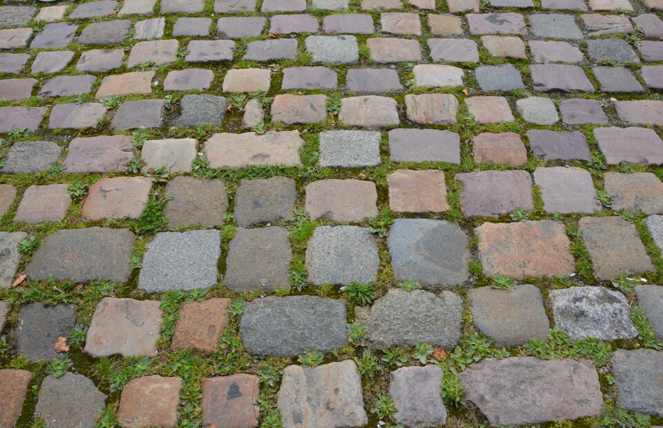 Stones medieval village street photo