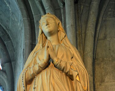 Religious figure cathedral of dol de bretagne tourist town photo
