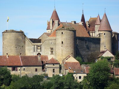 Medieval stone wall burgundy photo