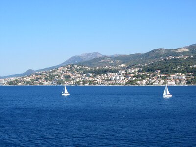 Maritime city landscape bay