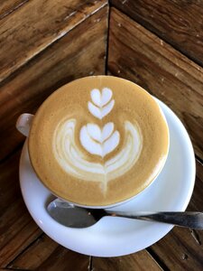 Cafe latte wood photo