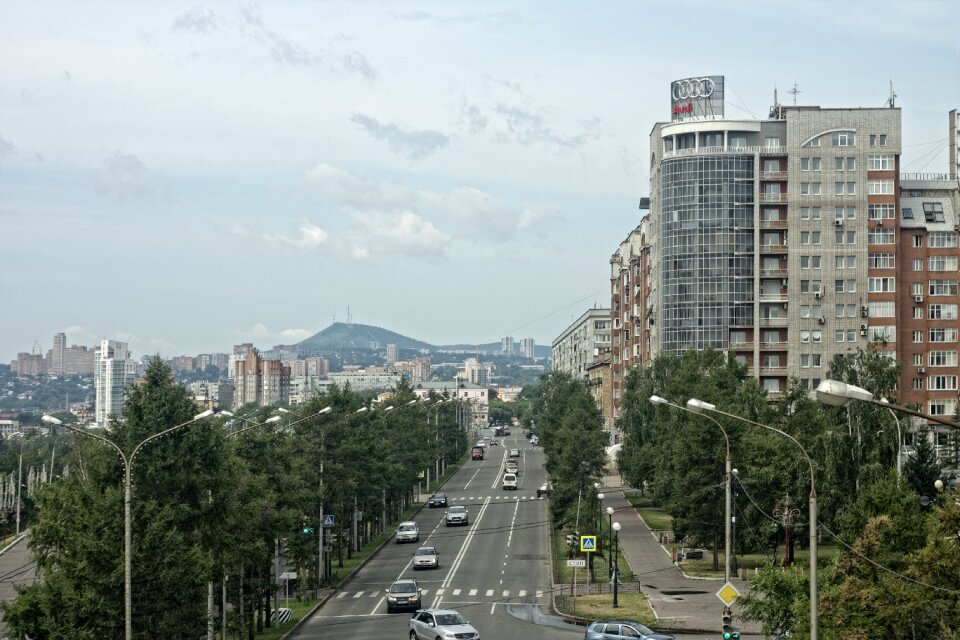 Krasnoyarsk street dubrovinsky city