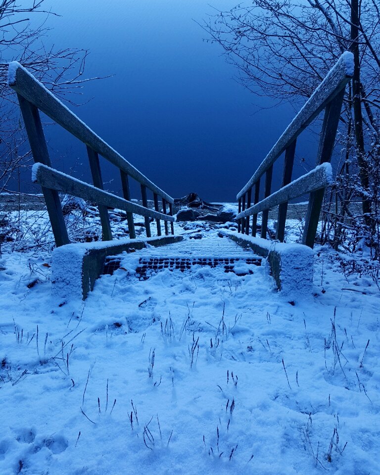 Nature lake stairs