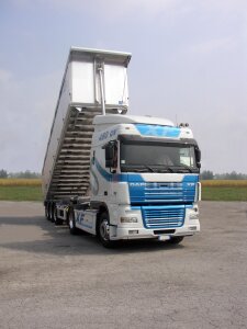 Truck driving the trailer
