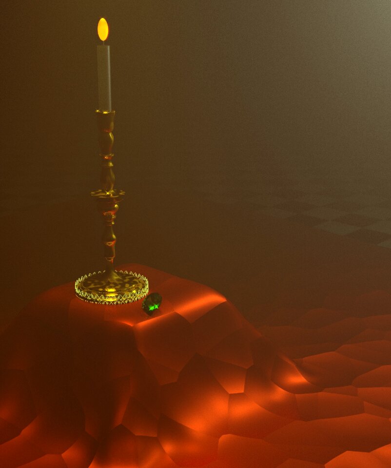 Candle gold emerald