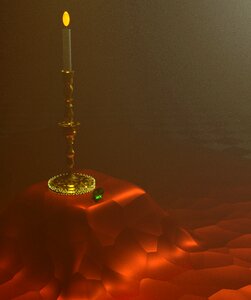 Candle gold emerald