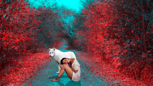 Girl doga woman