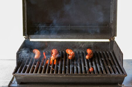 Grilling bratwurst barbecue photo