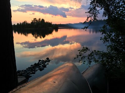 Camping sunset photo