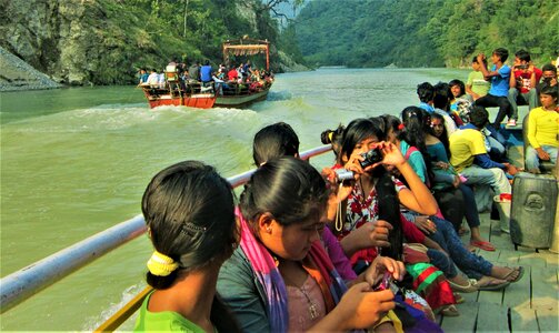 River of nepal boating adventure photo