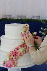 Dessert icing flowers photo