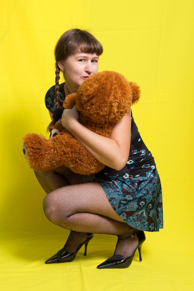 Toy pigtails teddy bear