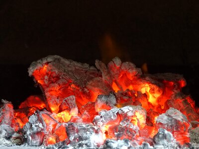 Flame hot wood photo