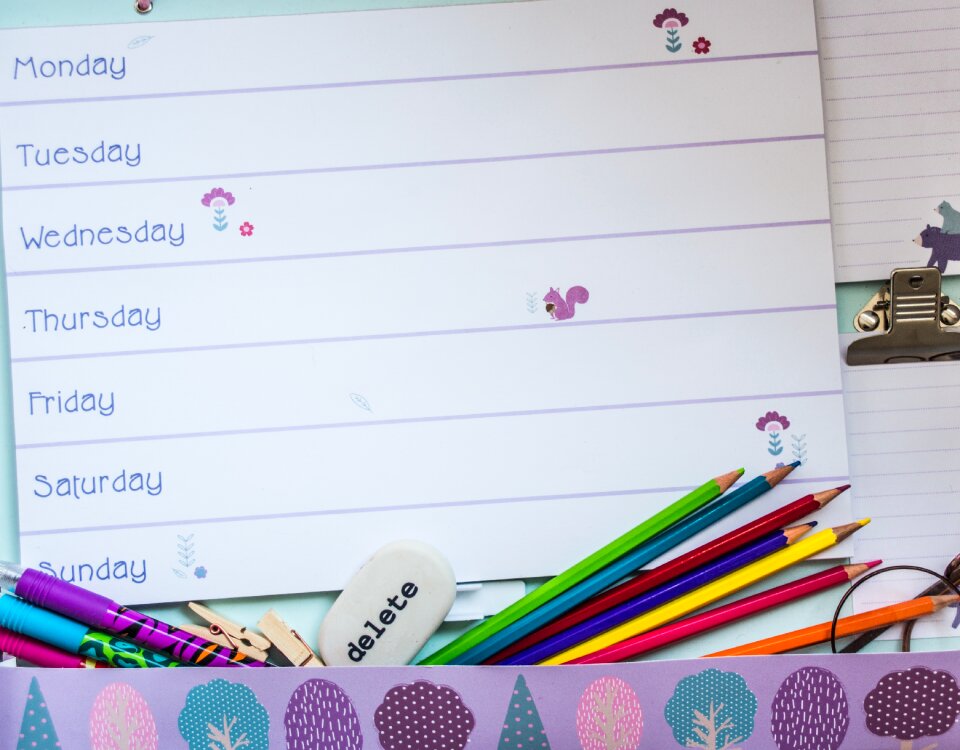 Stationary blog flat lay