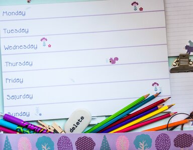 Stationary blog flat lay