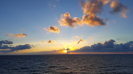 Sunset north sea blue