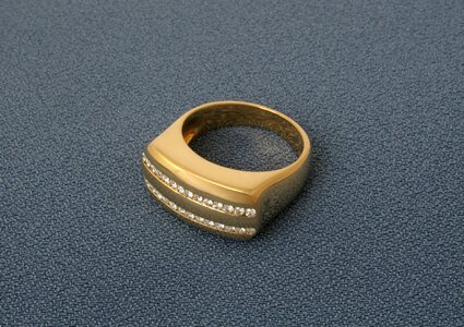 Golden engagement jewellery photo