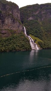 Waterfall fjord norway photo