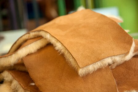 Sheep tanning leather