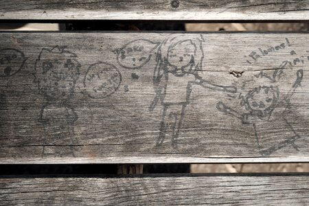 Bench child drawing