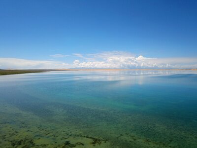 Qinghai lake sand island salt lake photo
