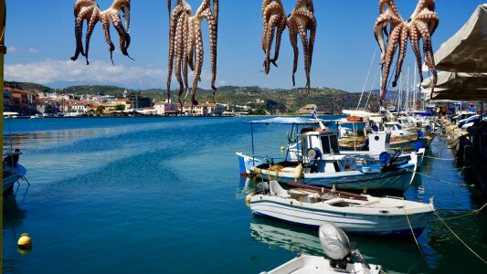 Sea fishing boat water photo