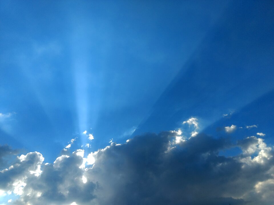Blue sky white clouds sun
