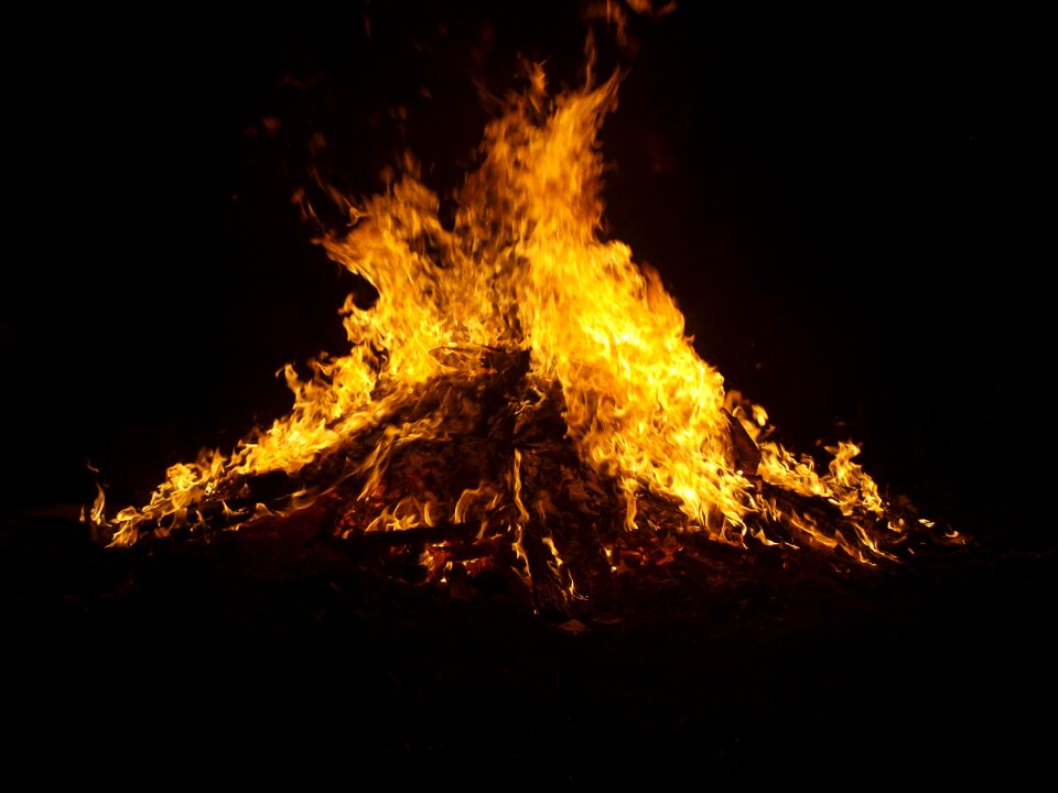 Warm campfire burn