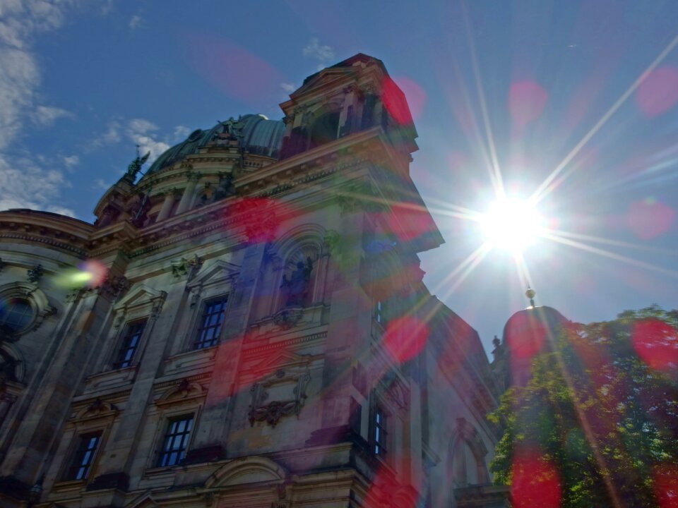 Summer berlin seen from the water museum island