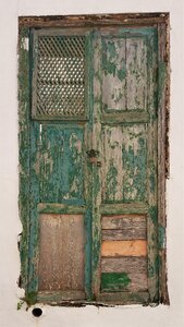 Old door green door wooden door