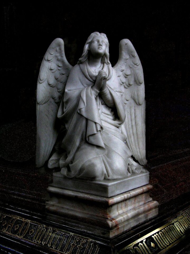 Marble black church black angel