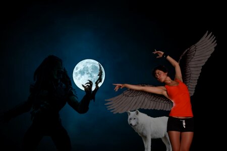 Girl and wolf