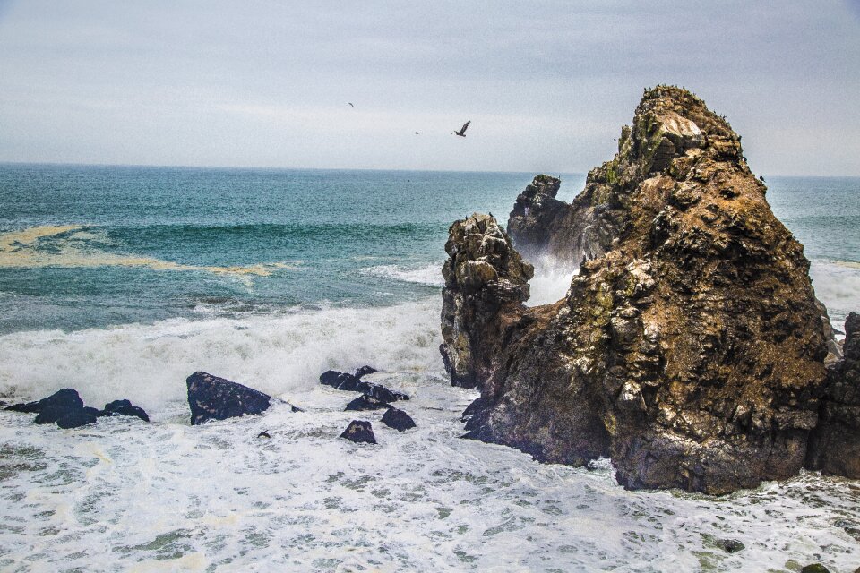 Peru beach mountain