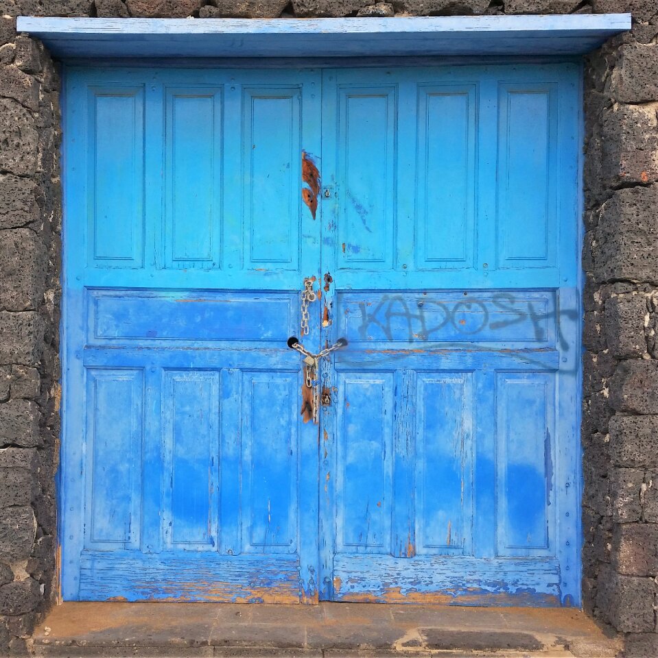 Blue old door blue door