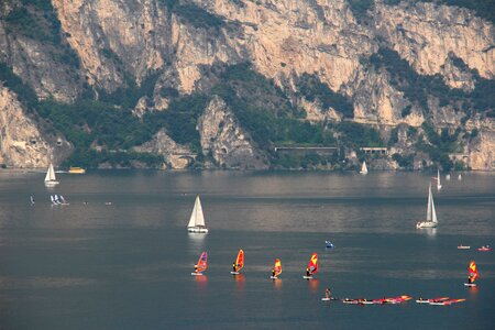 Landscape mountains water sports photo