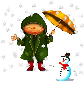 Cold snowman cartoon